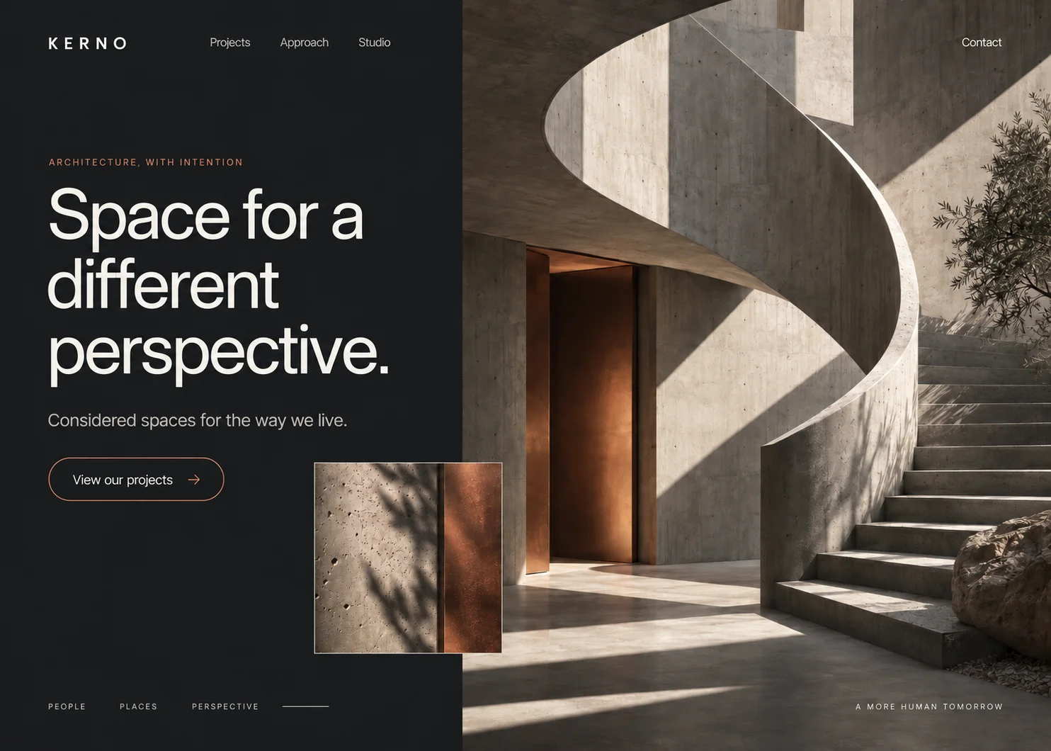 Kerno — fictional landing page design concept