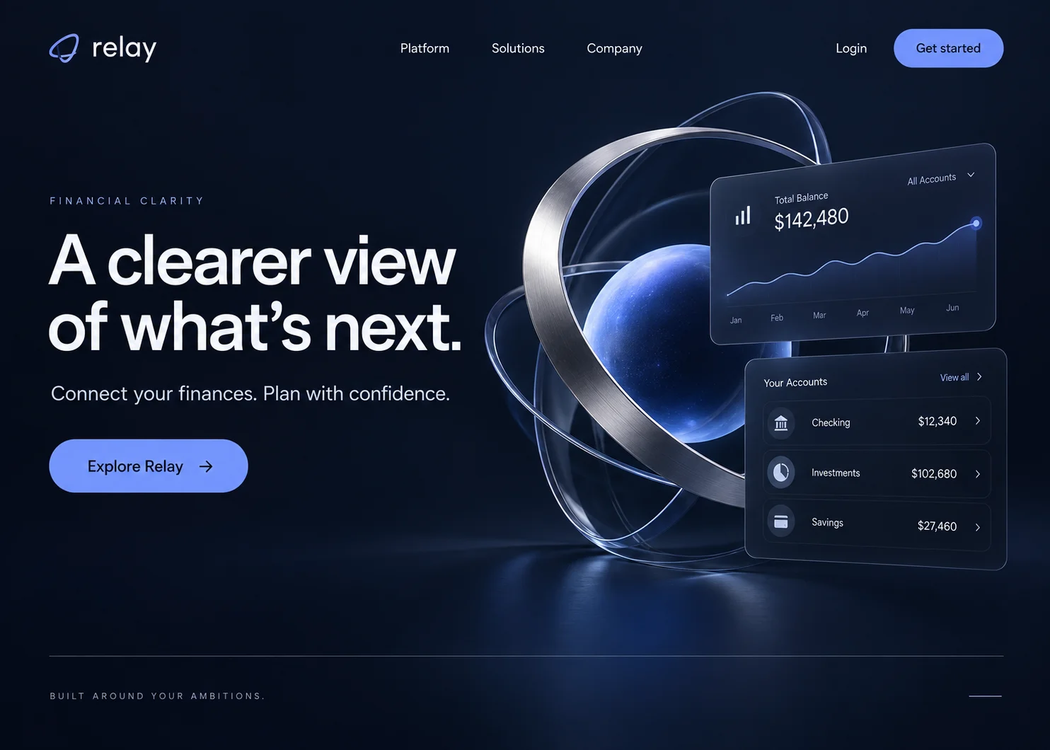 Relay — fictional landing page design concept