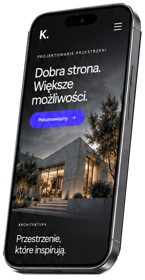 The approved dark website design displayed on a phone.